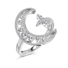 Anillo Luna y Estrella Ajustable