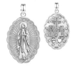 Medalla Virgen de Guadalupe Plata blanca