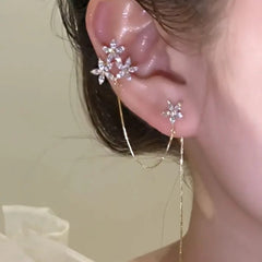 Earcuff de un lado - Flores colgantes