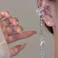 Earcuff de un lado - Luna con colgantes