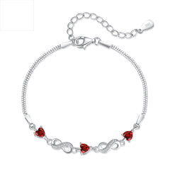 Pulsera de corazón rojo con infinito