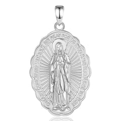 Medalla Virgen de Guadalupe Plata blanca