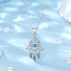 Hamsa cristales azules