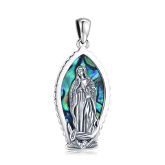 Medalla Virgen de Guadalupe con Concha Abalone