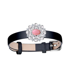 Brazalete de cuero con Dije rosado - doble uso