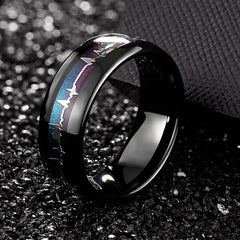 Black Heartbeat Ring 