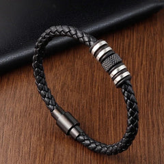 Leather and Steel Bracelet 