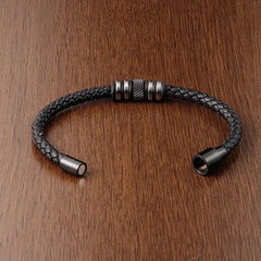 Leather and Steel Bracelet 