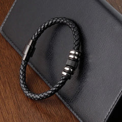 Leather and Steel Bracelet 