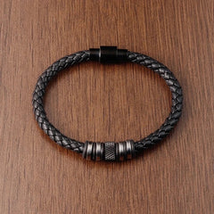 Leather and Steel Bracelet 