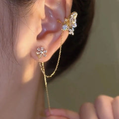 Butterfly &amp; Flower Earcuff 