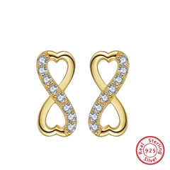 Aretes Stud de Infinito - dorado