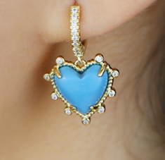 Hoops with turquoise heart