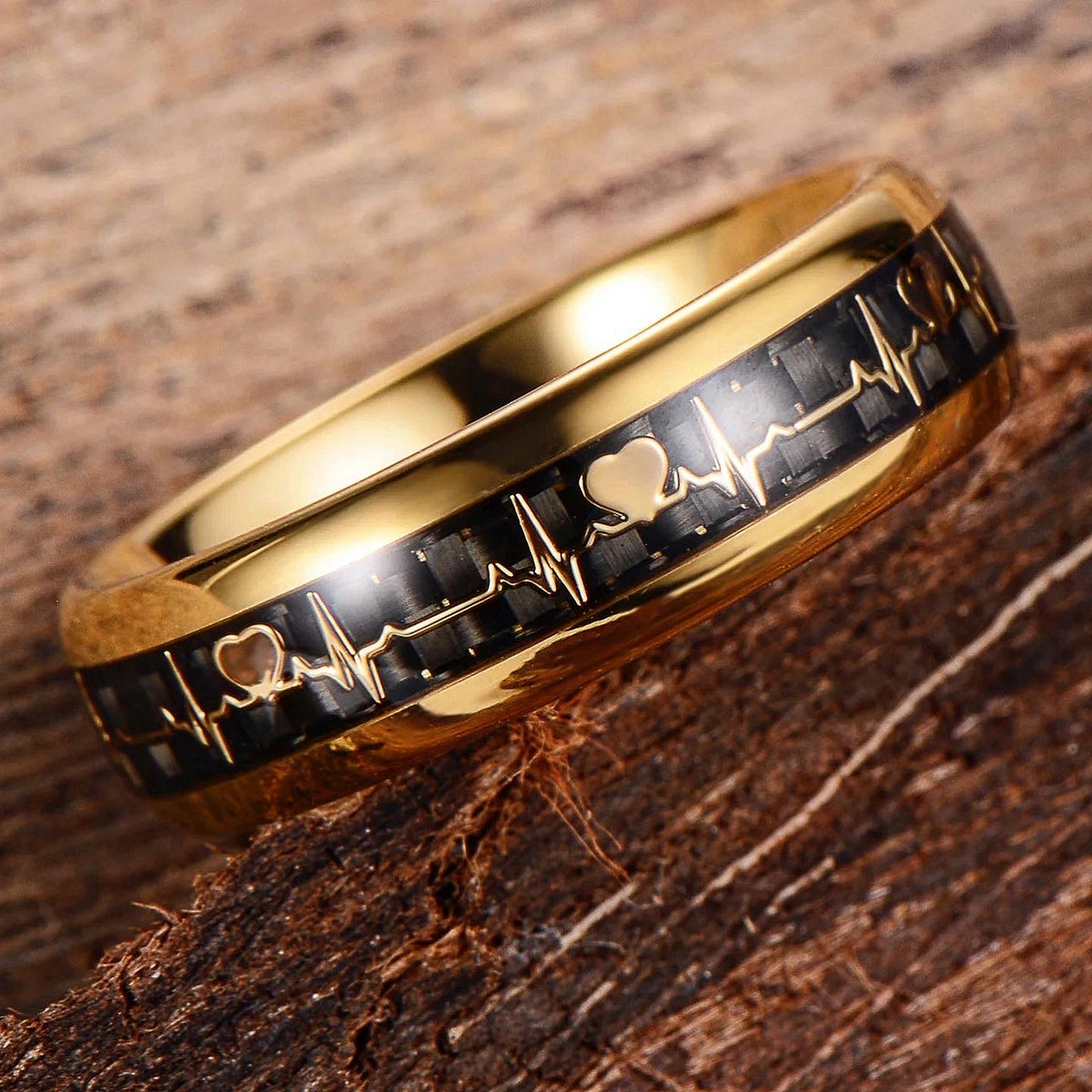 Golden Heartbeat Ring 